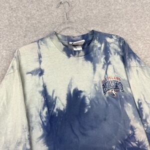Vintage Cleveland Cavaliers T Shirt Mens XL Blue Long Sleeve Tie Dye NBA Logo